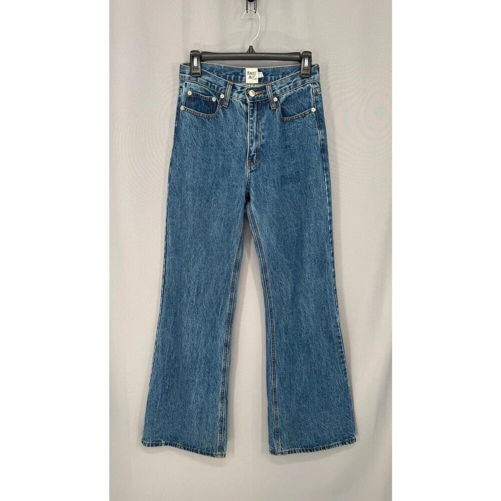 Princess Polly Jeans Womens 2 Blue High Rise Wide Leg Medium Wash Cotton Denim